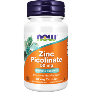 NOW ZINC PICOLINATE 50 MG ( ELEMENTAL ZINC FROM 271 MG ZINC PICOLINATE ) 60 VEG CAPSULES